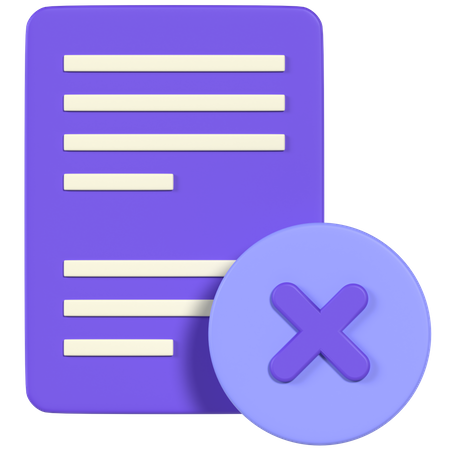 Delete File  3D Icon