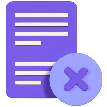 Delete File  3D Icon