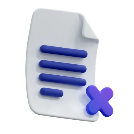 Delete File  3D Icon