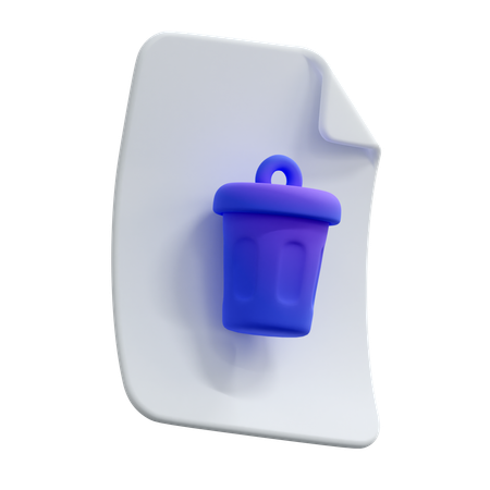 Delete File  3D Icon