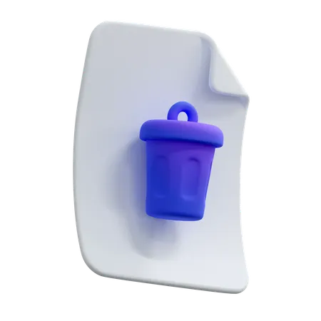Delete File  3D Icon