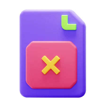 Delete File  3D Icon