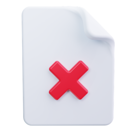 Delete File  3D Icon