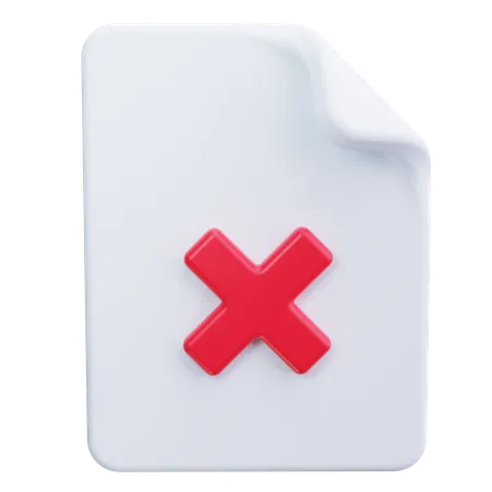 Delete File  3D Icon