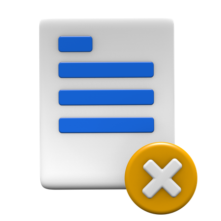 Delete file  3D Icon