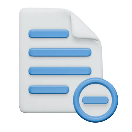 Delete File  3D Icon