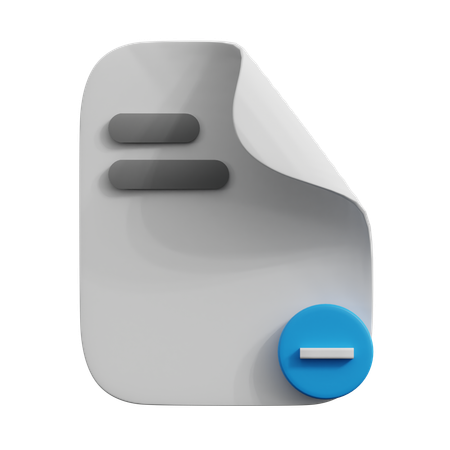 Delete File  3D Icon