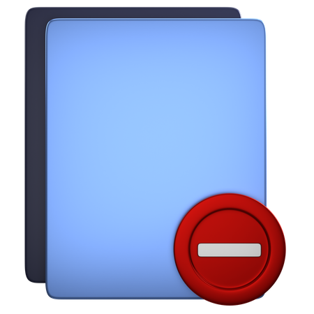 Delete File  3D Icon