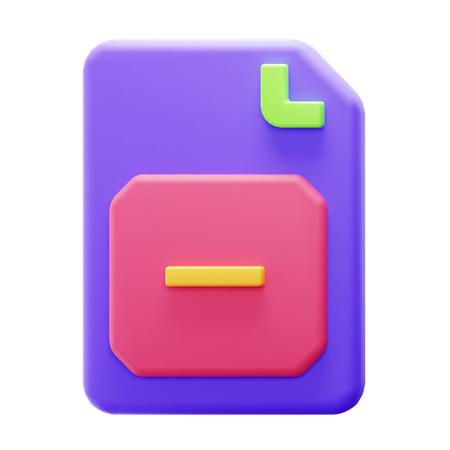 Delete File  3D Icon