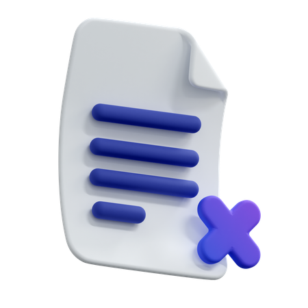Delete File  3D Icon