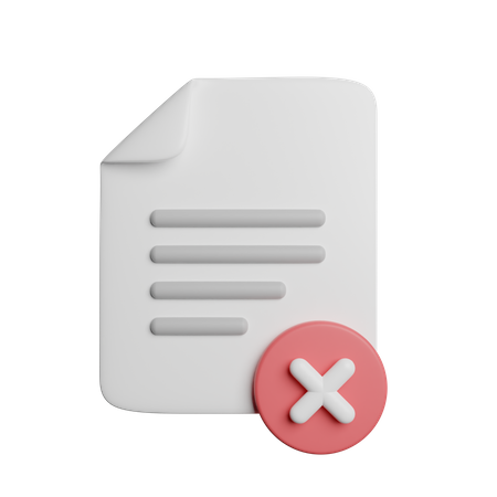 Delete File  3D Icon