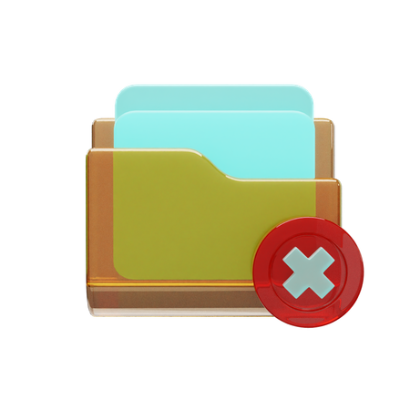 Delete Folder  3D Icon