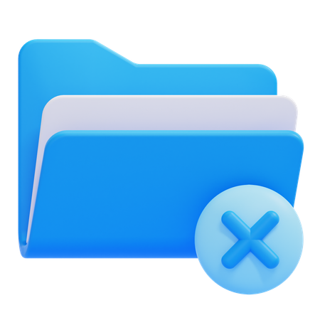 Delete Folder  3D Icon