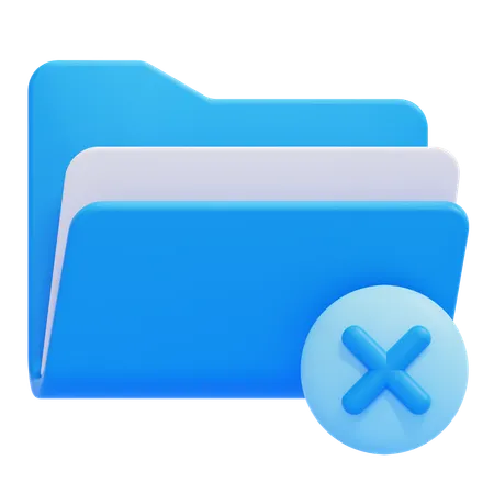 Delete Folder  3D Icon