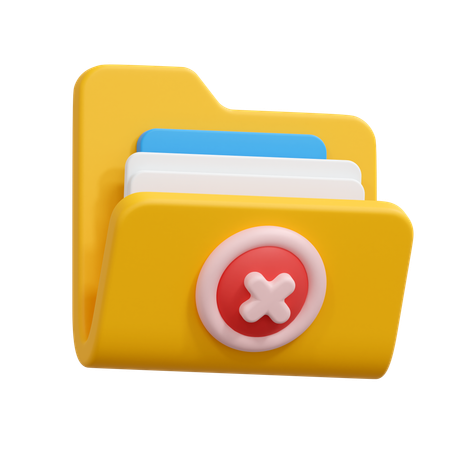 Delete folder  3D Icon