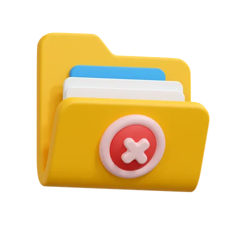 Delete folder  3D Icon