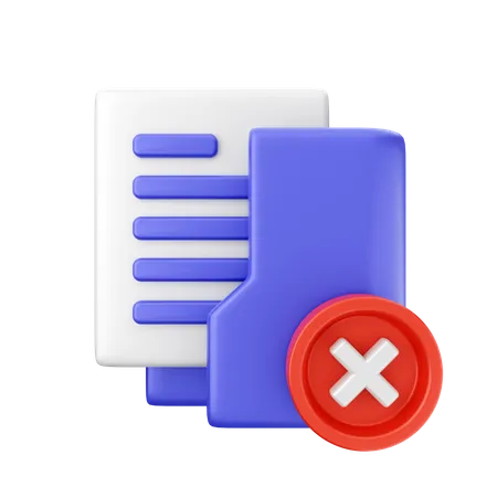 Delete Folder  3D Icon