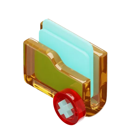 Delete Folder  3D Icon