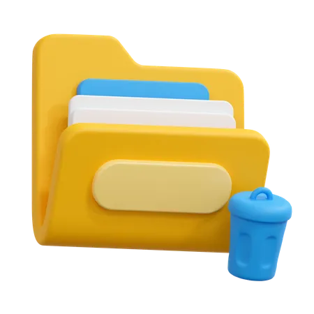 Delete folder  3D Icon