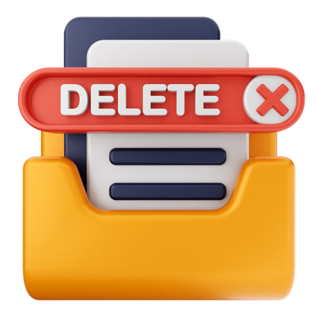 Delete Folder  3D Icon