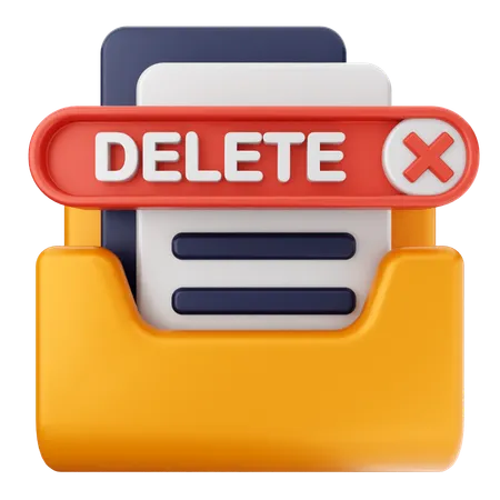 Delete Folder  3D Icon