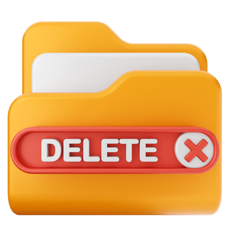 Delete Folder  3D Icon