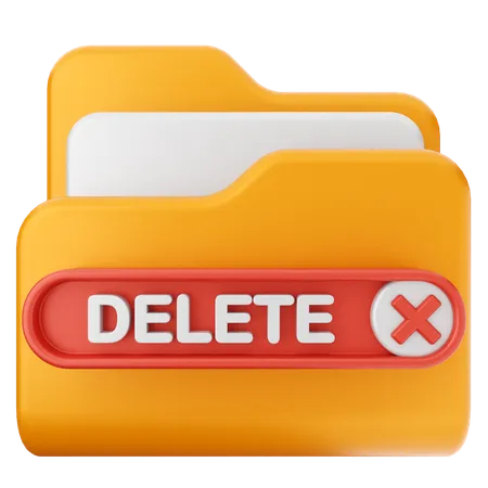 Delete Folder  3D Icon