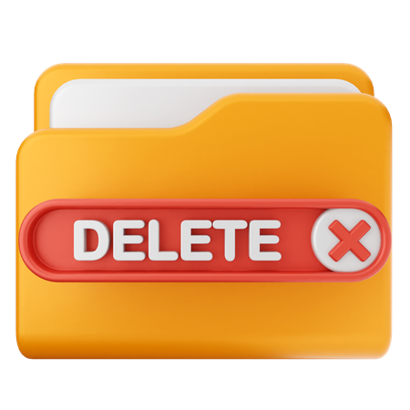 Delete Folder  3D Icon