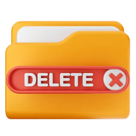 Delete Folder  3D Icon