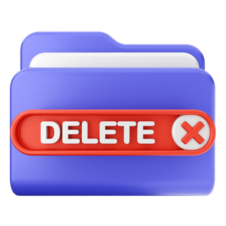 Delete Folder  3D Icon