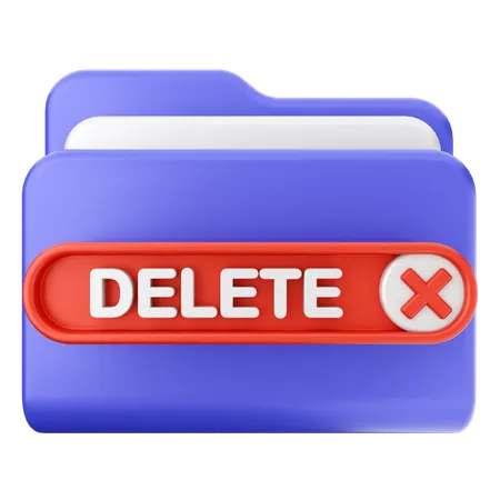 Delete Folder  3D Icon