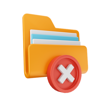 Delete Folder  3D Icon