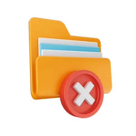 Delete Folder  3D Icon