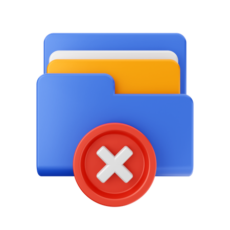 Delete Folder  3D Icon