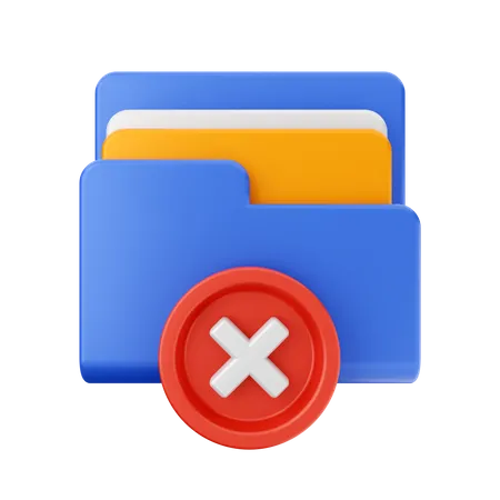 Delete Folder  3D Icon