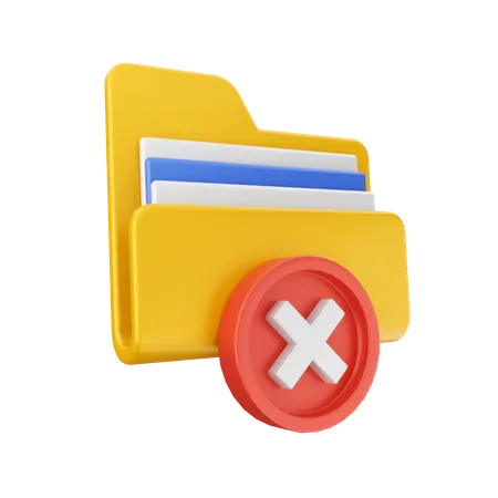 Delete Folder  3D Icon