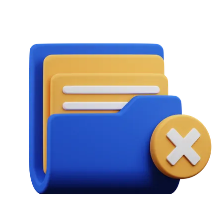 Delete Folder  3D Icon