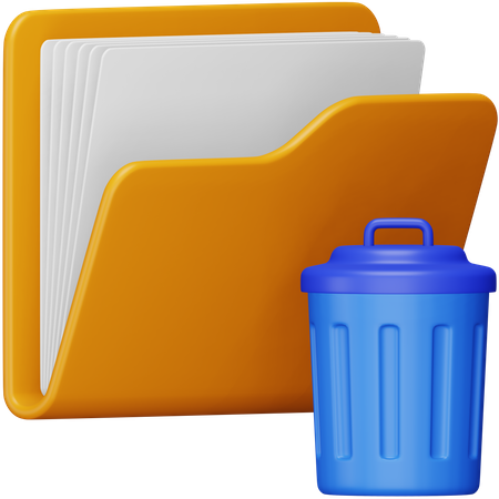 Delete Folder  3D Icon