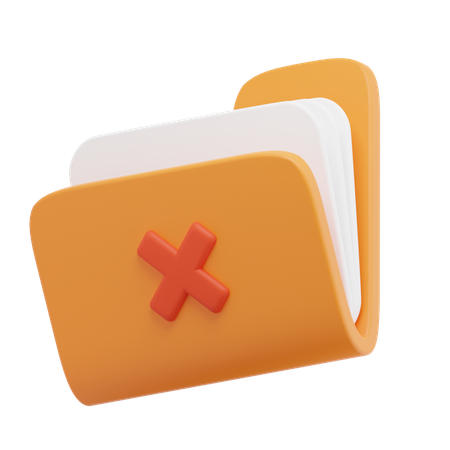 Delete Folder  3D Icon