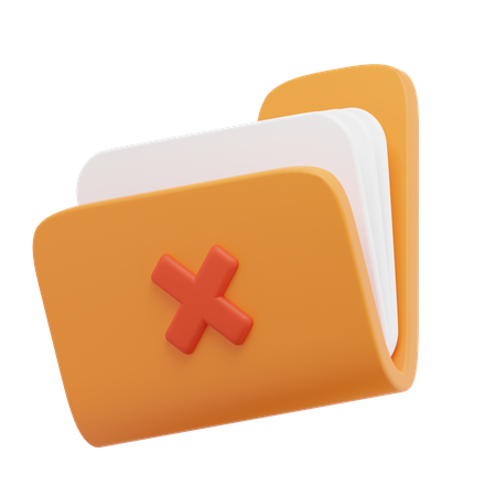 Delete Folder  3D Icon