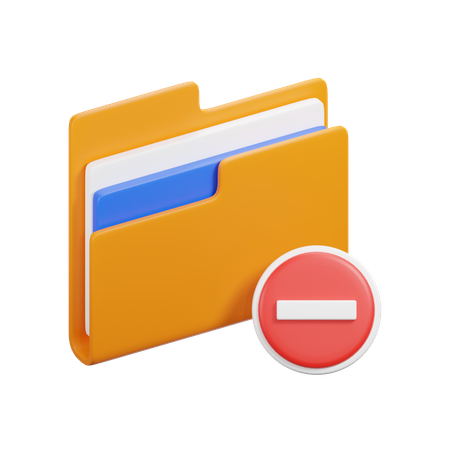 Delete Folder  3D Icon