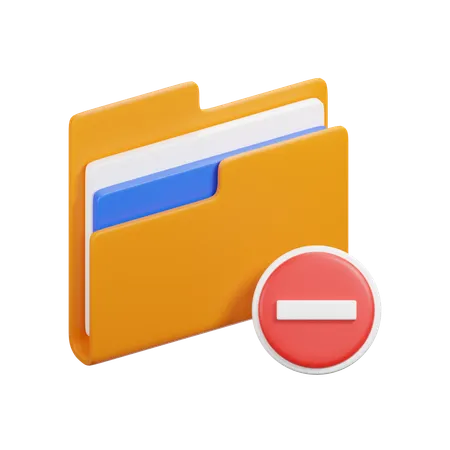 Delete Folder  3D Icon