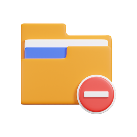 Delete Folder  3D Icon