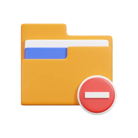 Delete Folder  3D Icon