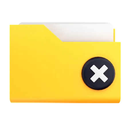 Delete Folder  3D Icon