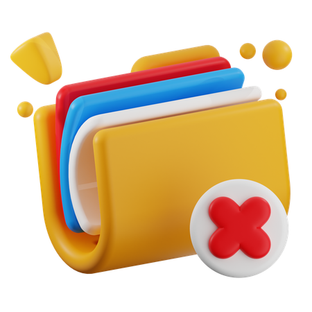 Delete Folder  3D Icon