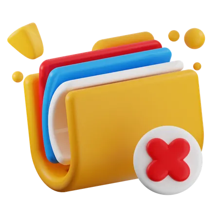 Delete Folder  3D Icon