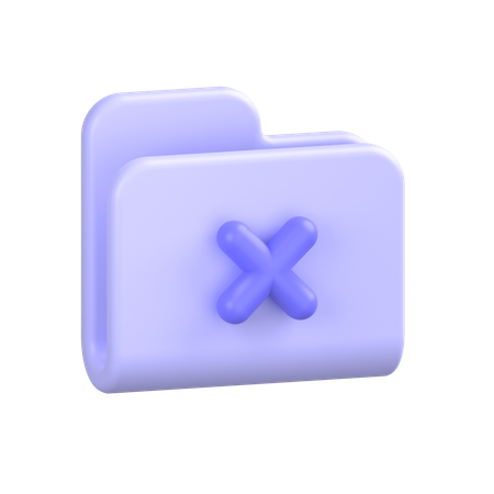 Delete Folder  3D Icon