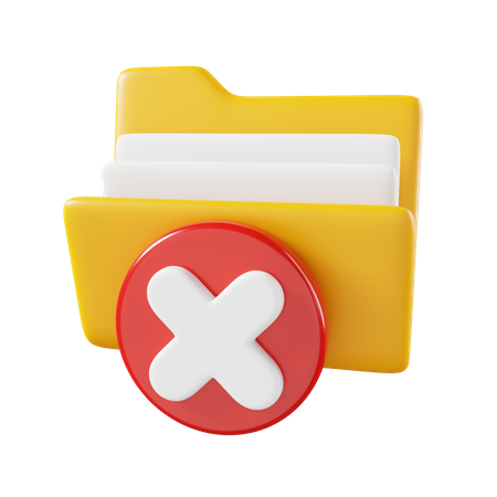 Delete Folder  3D Icon
