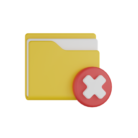 Delete Folder  3D Icon